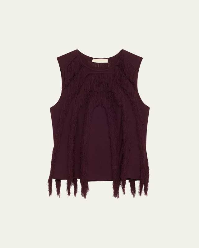 Bonnie Sleeveless Fringe Knit Top